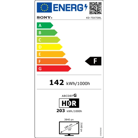 Sony KD-75X75WL BRAVIA 4K HDR Google TV - 189 cm