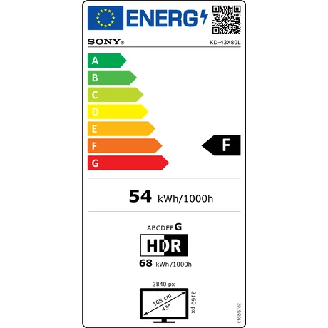 Sony KD-43X80L BRAVIA 4K HDR Google TV - 108 cm