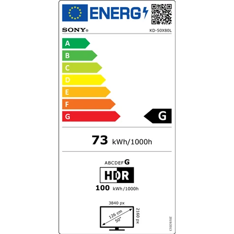 Sony KD-50X80L BRAVIA 4K HDR Google TV - 126 cm