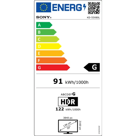 Sony KD-55X80L BRAVIA 4K HDR Google TV - 139 cm