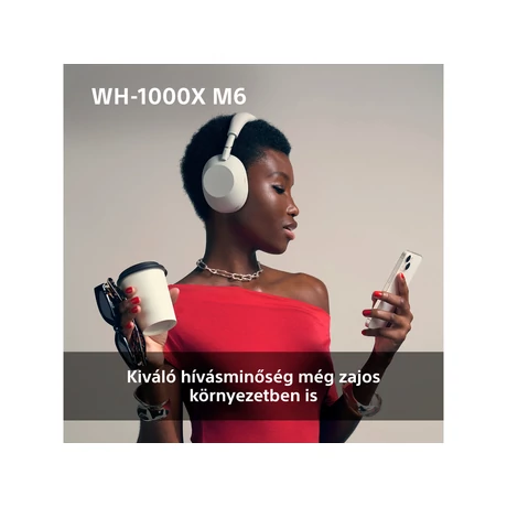 Sony WH-1000XM6 vezeték nélküli zajszűrő fejhallgató ezüst színben (WH1000XM6S.CE7) 